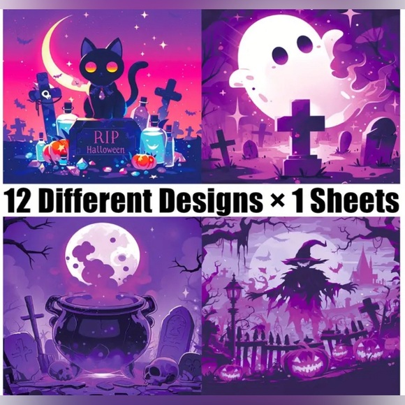 (3 for $20)12pcs Halloween Craft/scrapbooking paper 6 inch - Picture 4 of 5